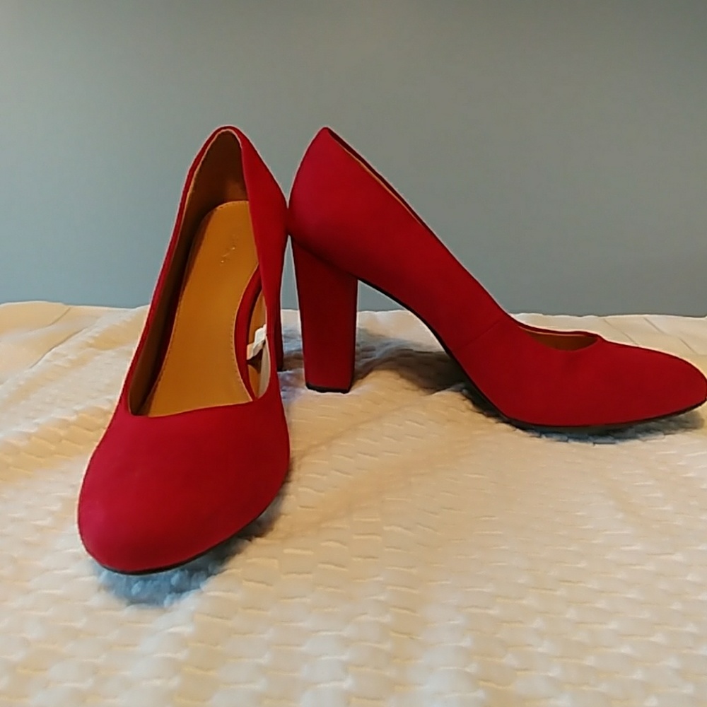 Red Suede Pumps